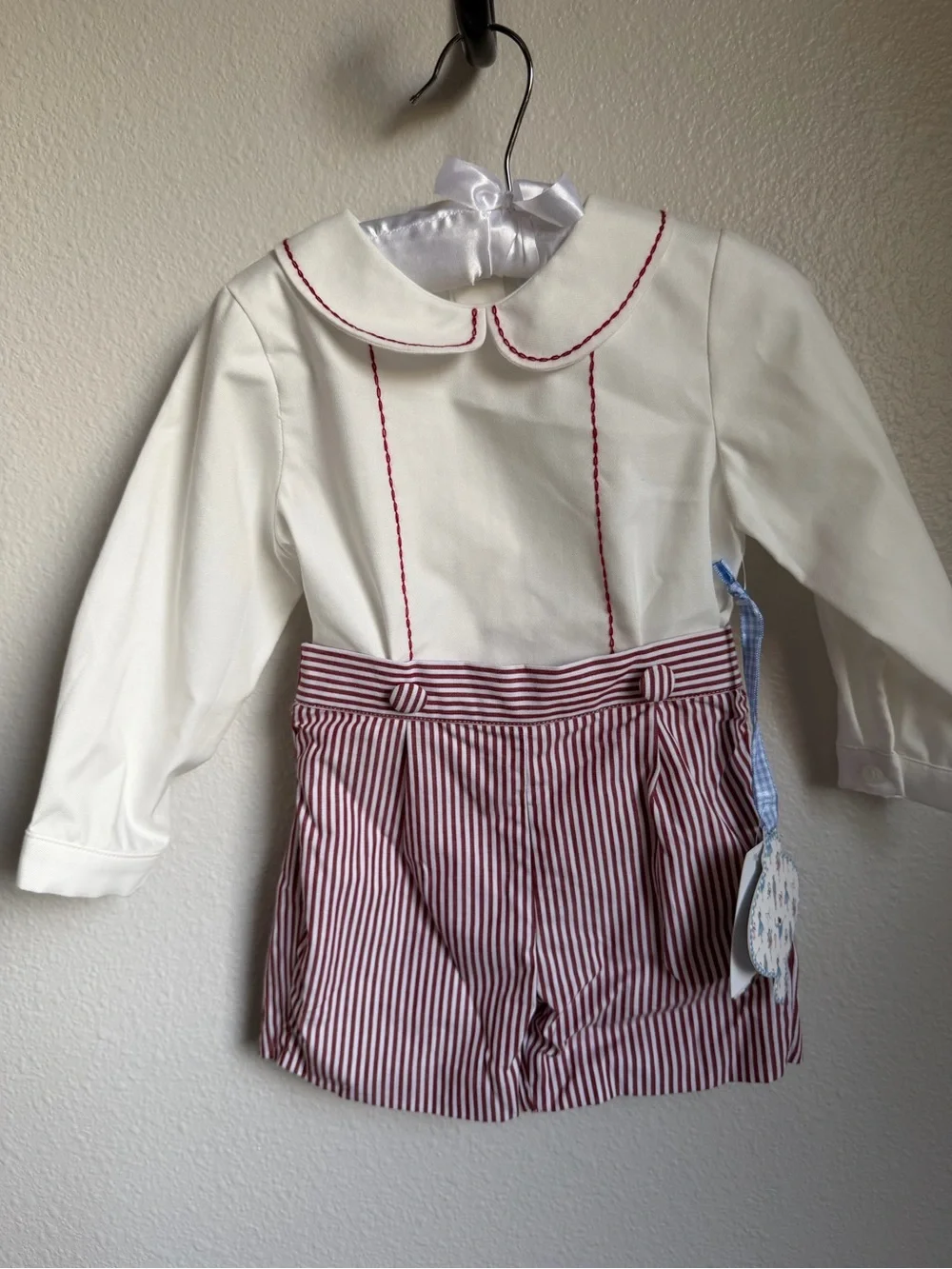 NWT Edgehill Collection x The Broke Brooke Baby Henry Stripe Short Set Sz 12M